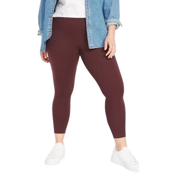 Old Navy Pants - Old Navy Womens Raisin Arizona High-Rise High-Waisted Leggings Burgundy XL NWOT